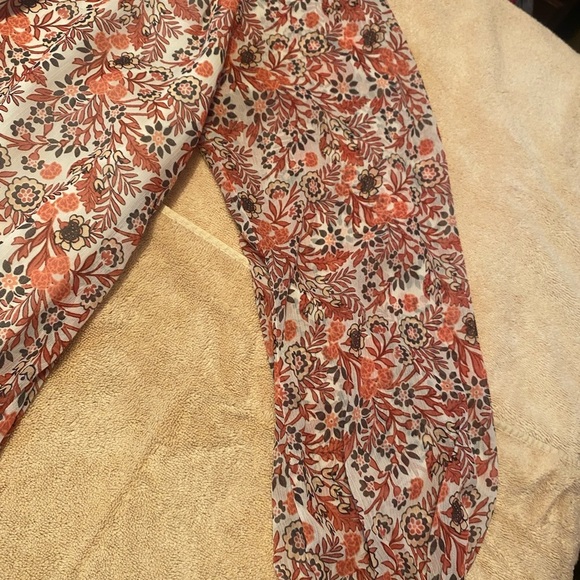 Talbots transition fall peach pink nude brown Women's almost tunic length top - Picture 9 of 10